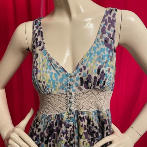 BCBGeneration Floral Cotton Maxi Dress Size Small - Picture 5 of 8